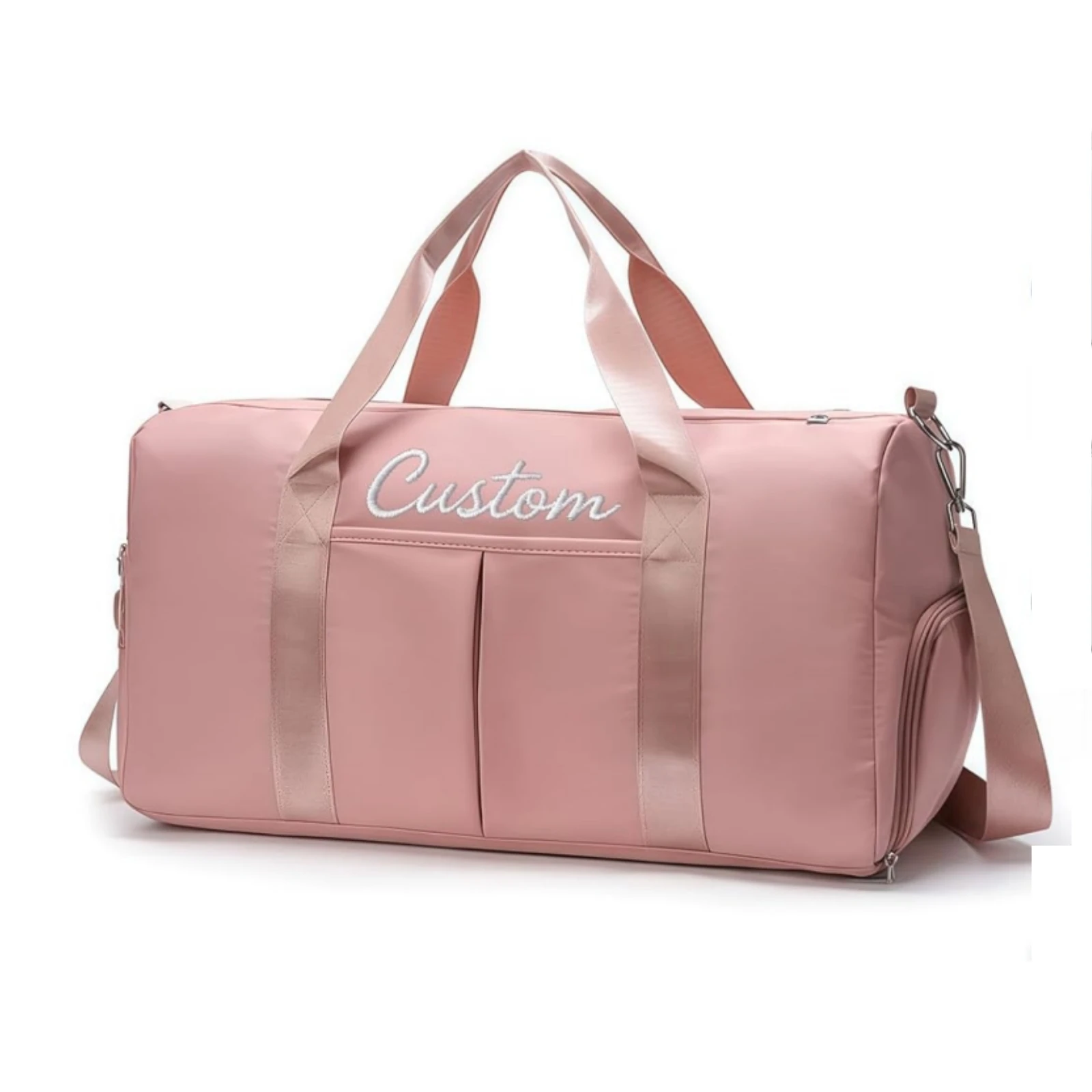 Custom Embroidered Travel Duffle Bags with Shoe Compartment, Large Capacity Oxford Gym Bag for Women or Men, Weekender Bags