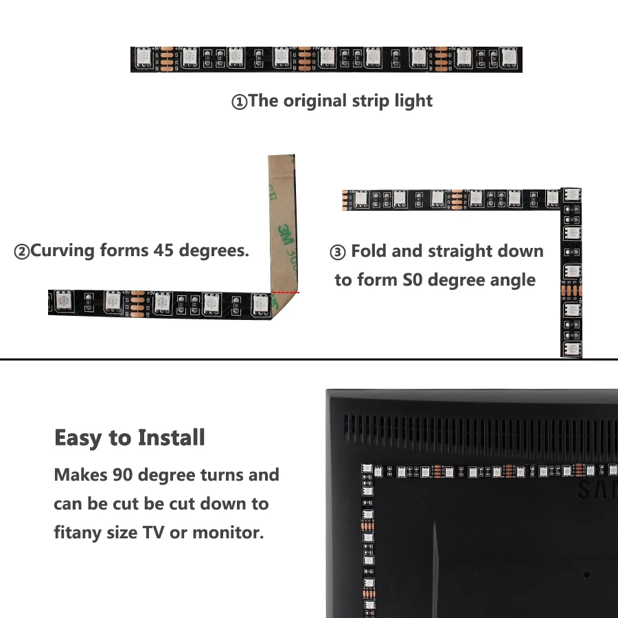 USB LEDストリップライト,TVバックライト,5 v rgb,usb,5050 50cm - 5 m,rgb,ダイオードリボン