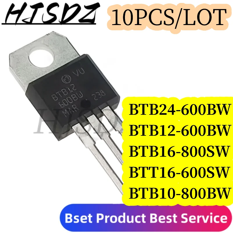 10PCS/LOT BTB24-600BW BTB12-600BW BTB16-800SW BTB16-600SW BTB10-800BW  TO-220 MOS FET