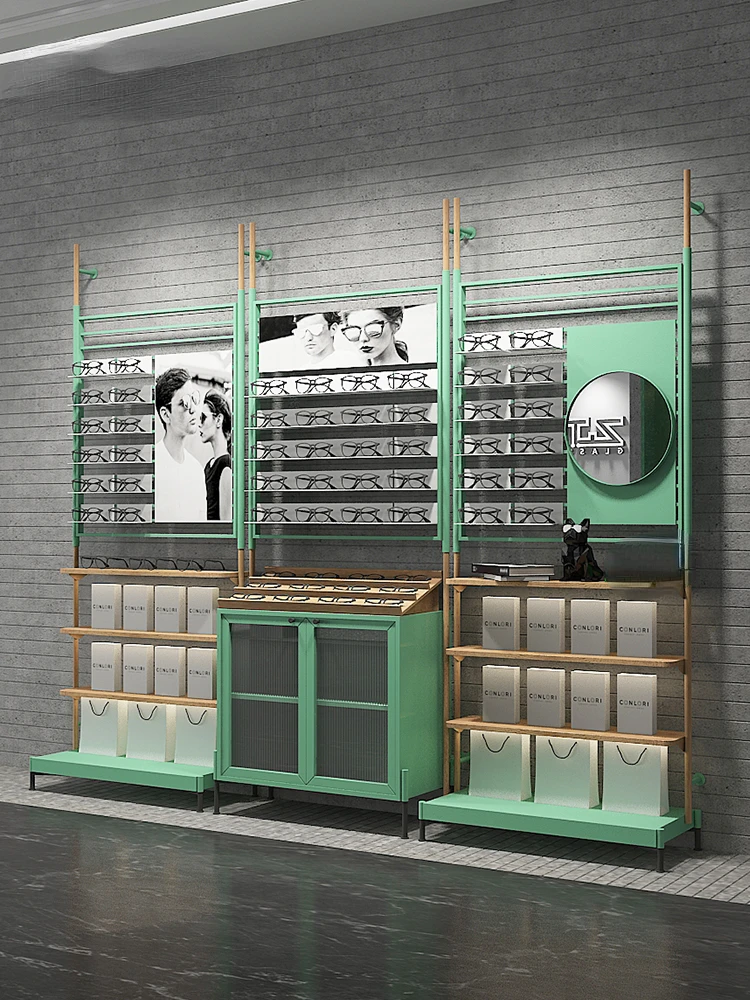 Light luxury optical store with light display combination shelves