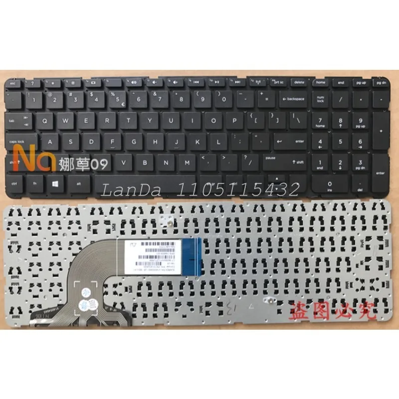 US Layout Replacement Keyboard for Pavilion TPN-C117 F113 15-D013TX D101TX Durable Wear-Resistant Keys Responsive Typing Laptop