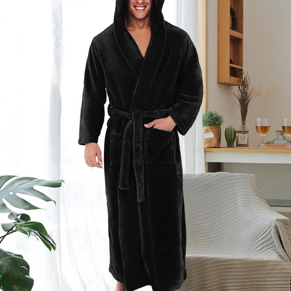 Gemütliche Plus Größe Taille Spitze-up Öffnen Stich Winter Warm Mit Kapuze Lange Fleece Hause Kleid Nachtwäsche Robe Pyjamas Anti-einfrieren