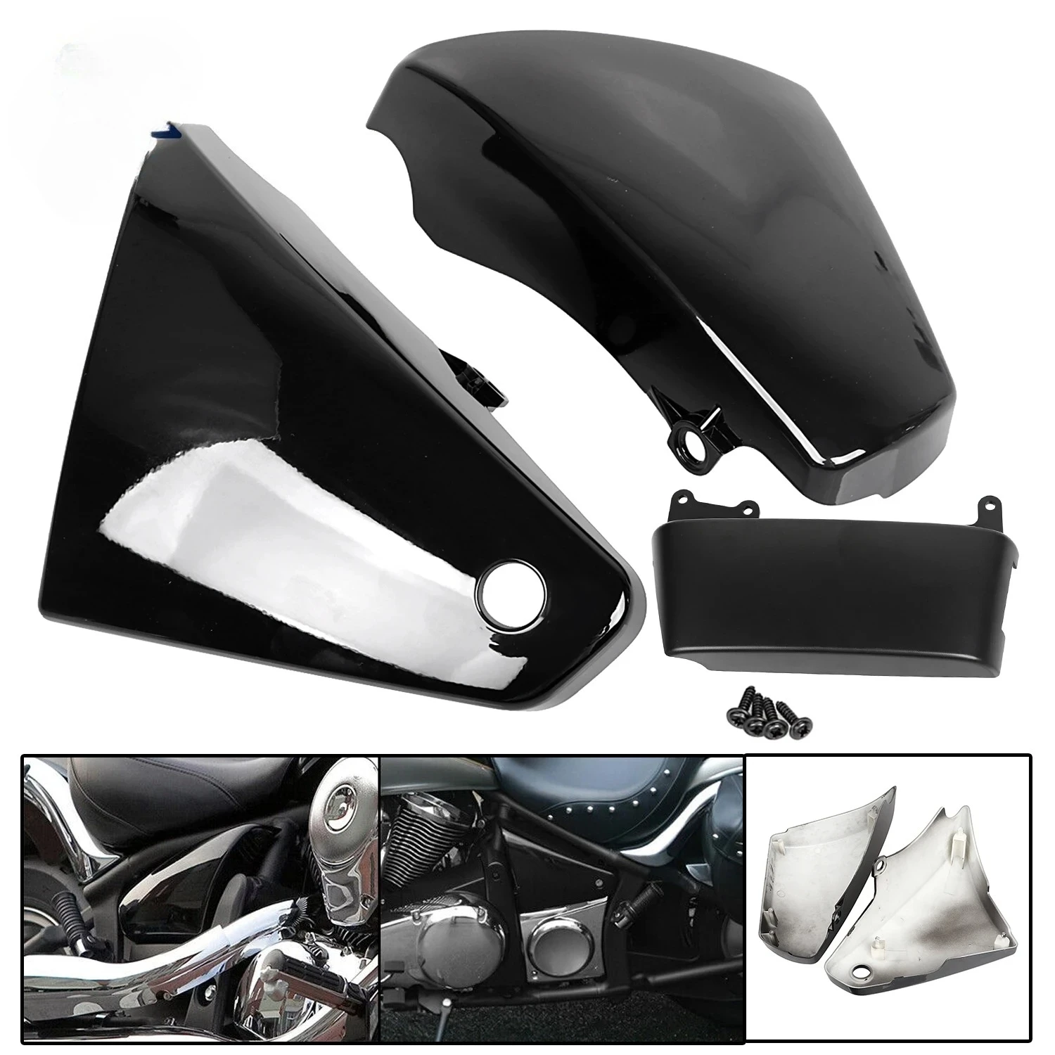 Motorcycle For Kawasaki Vulcan 900 VN900D Classic LT VN900C Custom 2006- 2020 ABS Plastic Vivid Black Battery Side Fairing Cover