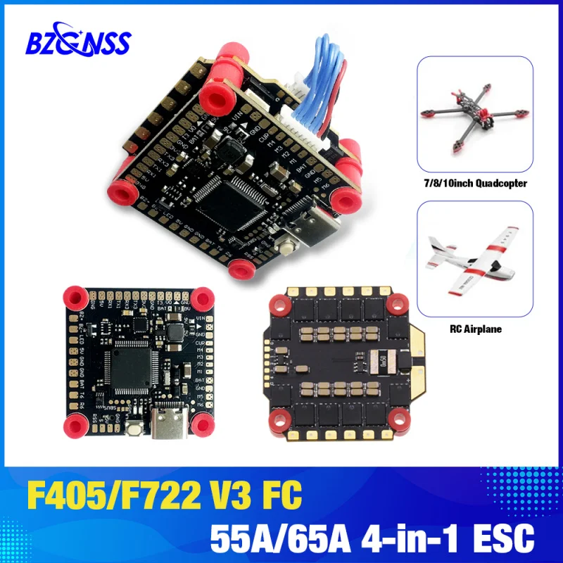 

F405/F722 Flight Controller 55A/65A 4in1 ESC Stack BLHeli_s 2-6S Lipo 30.5x30.5mm CM42688P DJI for freestyle fpv /Racing Drone