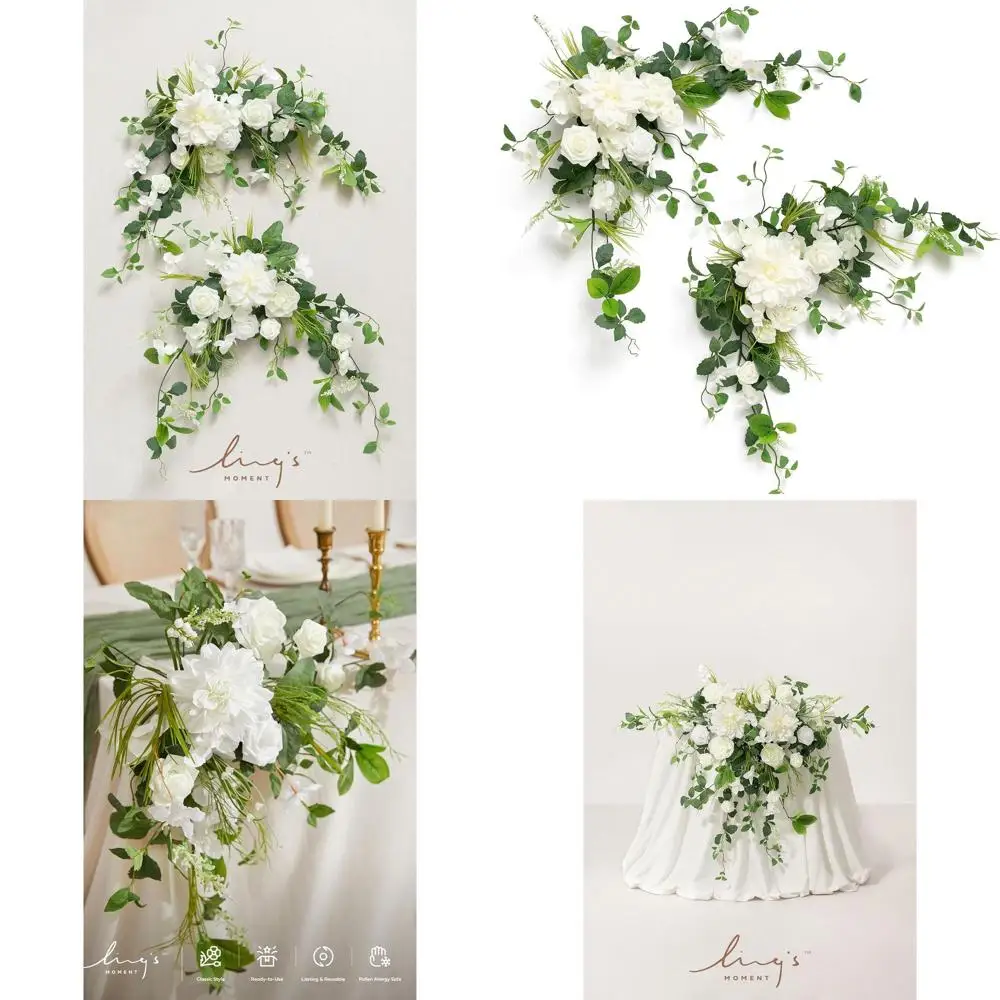 

Искусственные цветочные гирлянды из белой шалфеи для свадебных композиций, зеленых украшений и декора на открытом воздухе