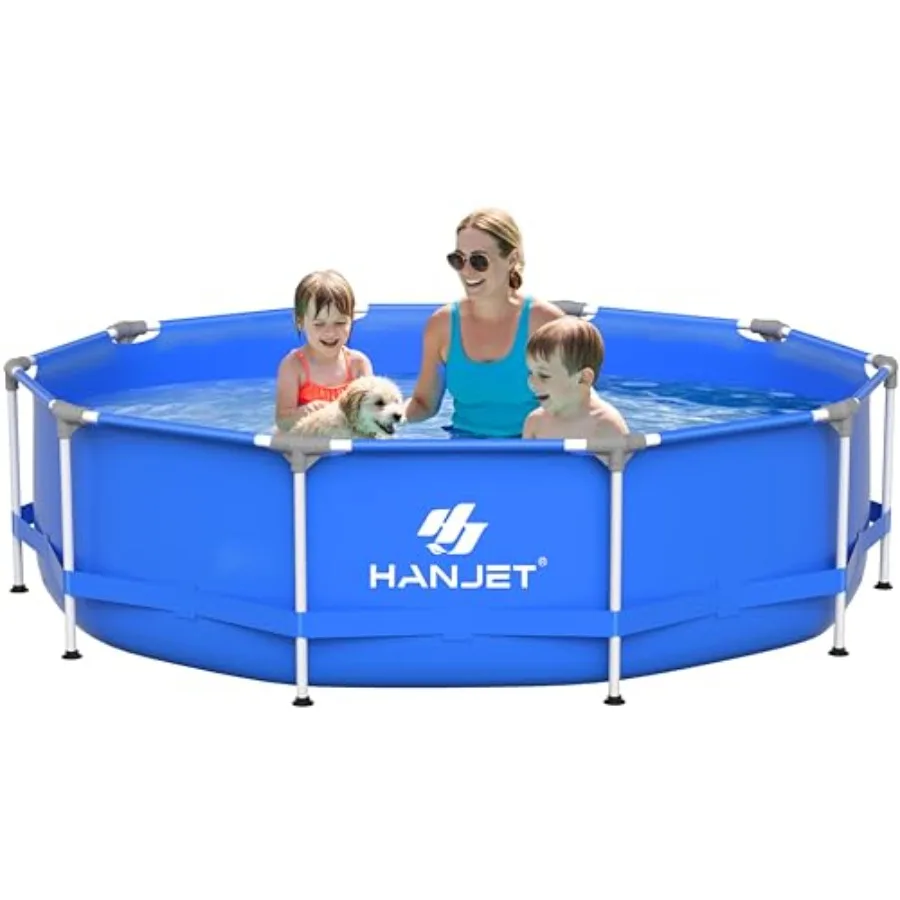 

Круглый каркасный бассейн PE для установки на земле - 10 футов x 30 дюймов, уличный круглый каркасный бассейн для взрослых и собак