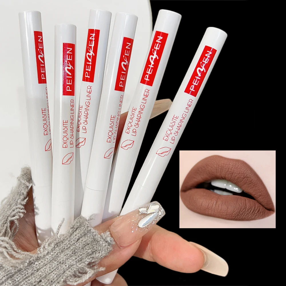 Waterdichte Matte Lipliner Potlood Rode Contour Tint Lippenstift Duurzame Non-Stick Cup Hydraterende Nude Rode Lip Voering Pen Lippen Make-Up