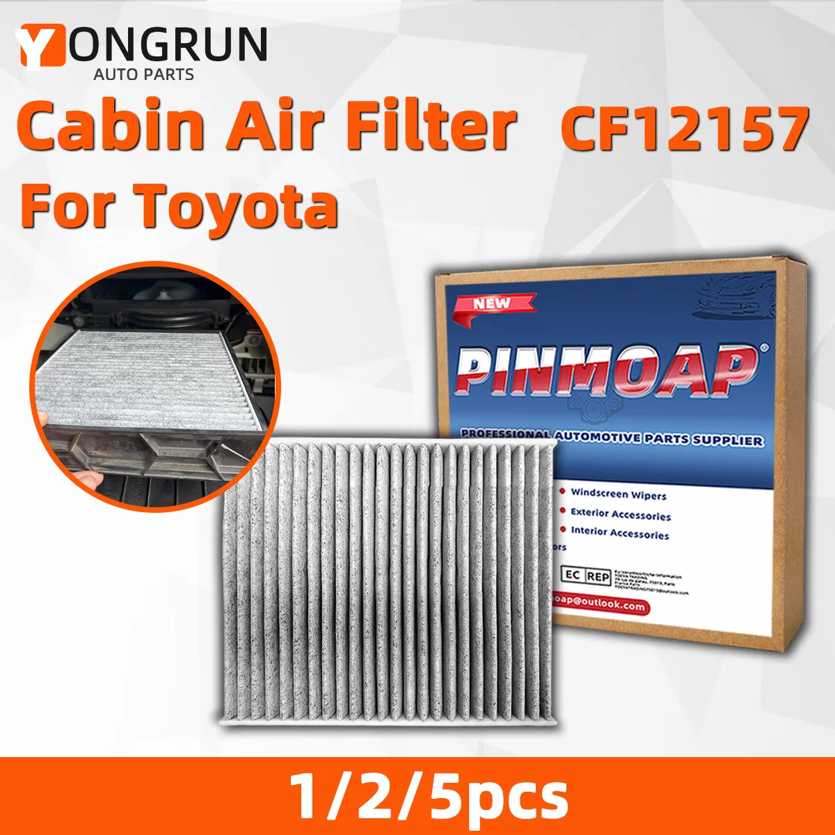 YONGRUN 1/2/5PCS Geeignet für Toyota/Lexus Auto-Luftfilter Cf12157 Xc10622 CAf1950P C214711C 87139-0R030 CAF1950M 72880-FL00A