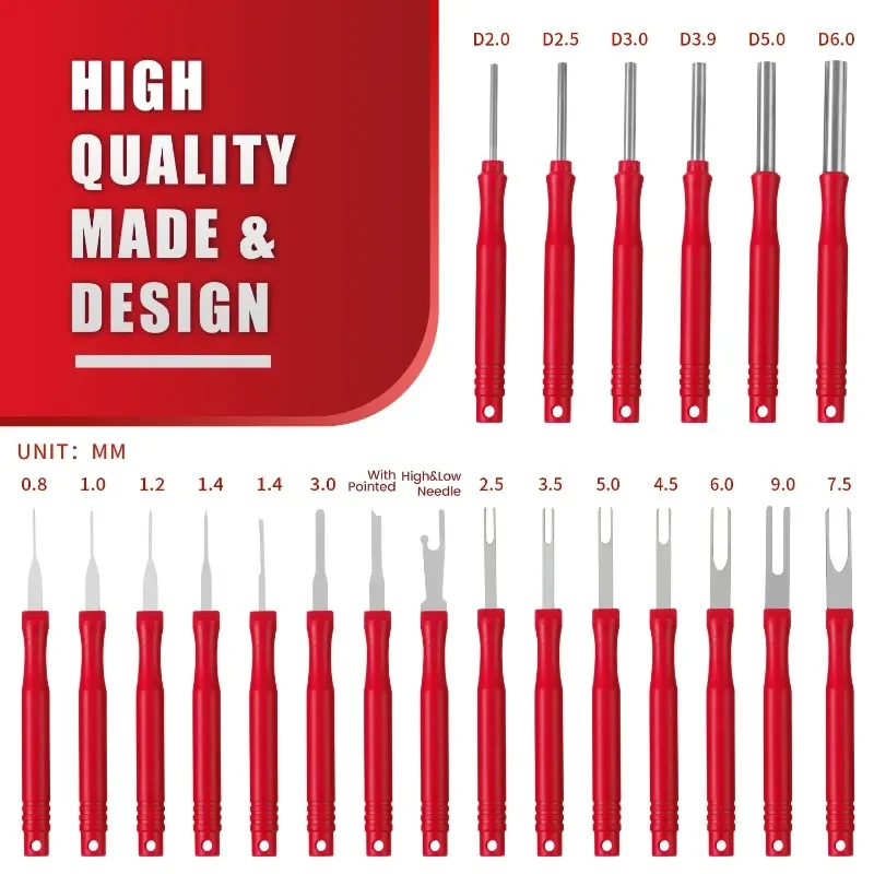 

21 шт., набор инструментов для снятия автомобильных клемм, автоматический штекер кабеля, съемник электрического провода, обжимной разъем, инструмент для разборки