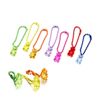 5pcs/lot Candy Color Colorful Cute Resin Bear Keychain Mini Bear With Chain For DIY Jewelry Making Finding Accessories