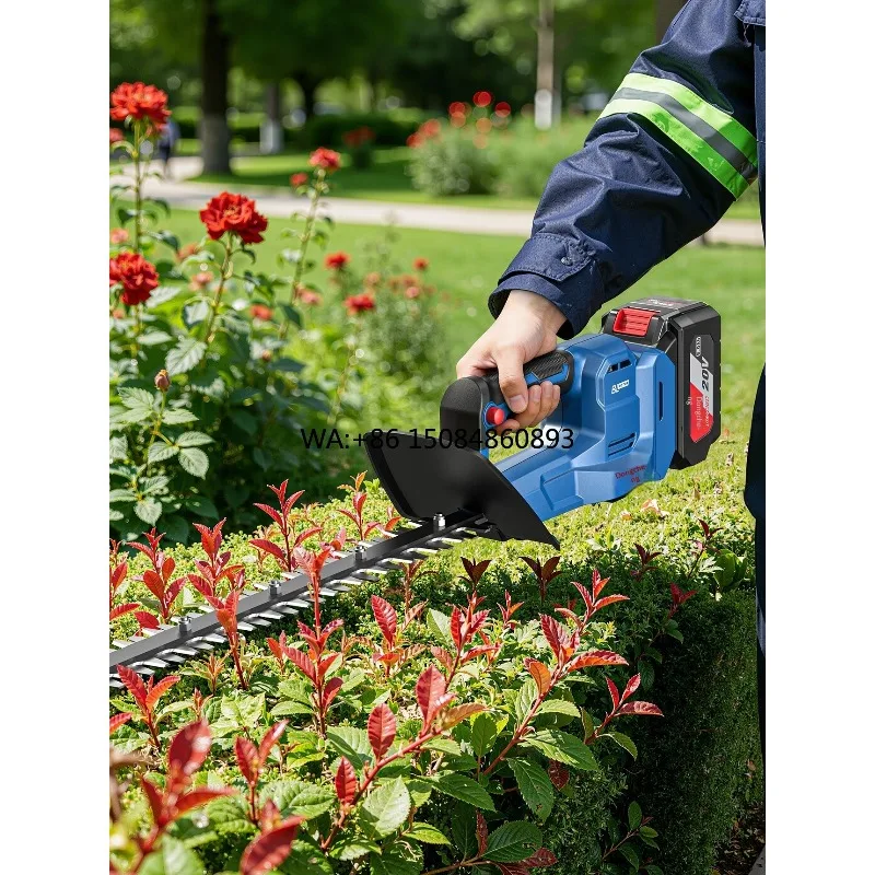 Cordless electric Hedge Trimmer, lithium battery branch cutter for courtyard orchard green fence and bush care
