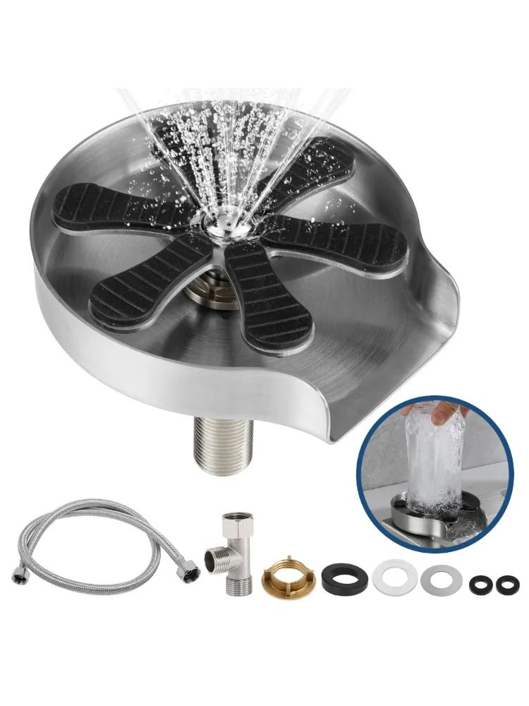 Kraan Glas Rinser Hogedruk Cup Washer Voor Aanrecht Glas Bier Koffie Melk Thee Cup Cleaner Bar Accessoires Schoon Gereedschap - afbeelding 2