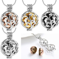 Cremation Jewelry Urn Necklace for Ashes with Hollow Mini Ball Keepsake Urn Pendant Memorial Jewelry for Ashes