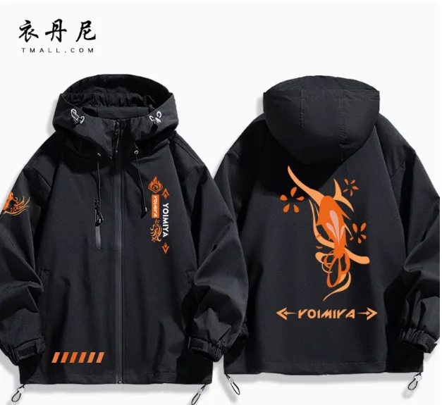 Anime Genshin Impact Yoimiya Hooded Outdoor Jackets Cosplay Autumn Winter student Men Women Coat Jacket Tops