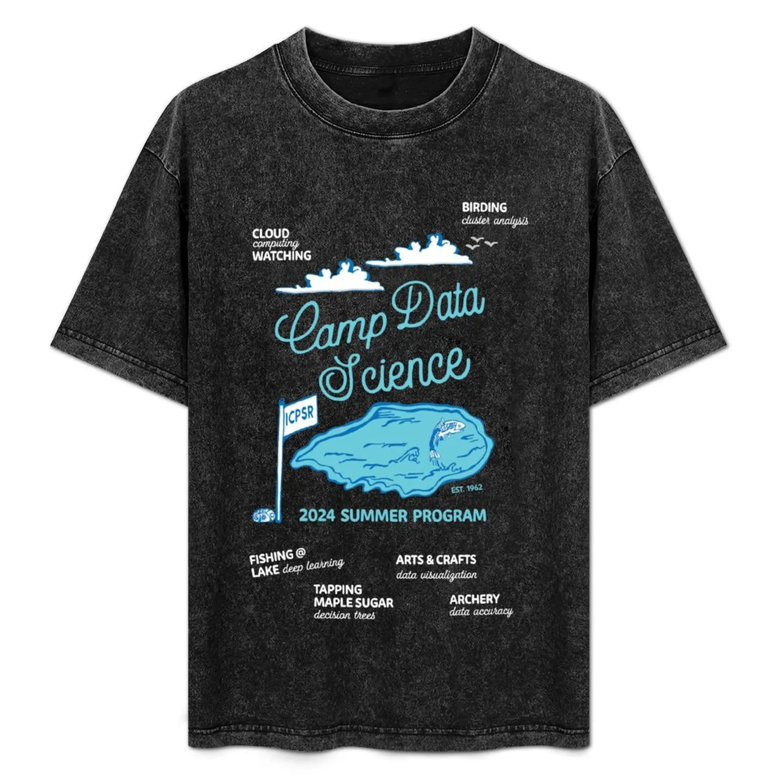 

Camp Data Science 2024: ICPSR Summer Program (light font for dark background) T-Shirt Basic Lightweight Short Sleeve Tee
