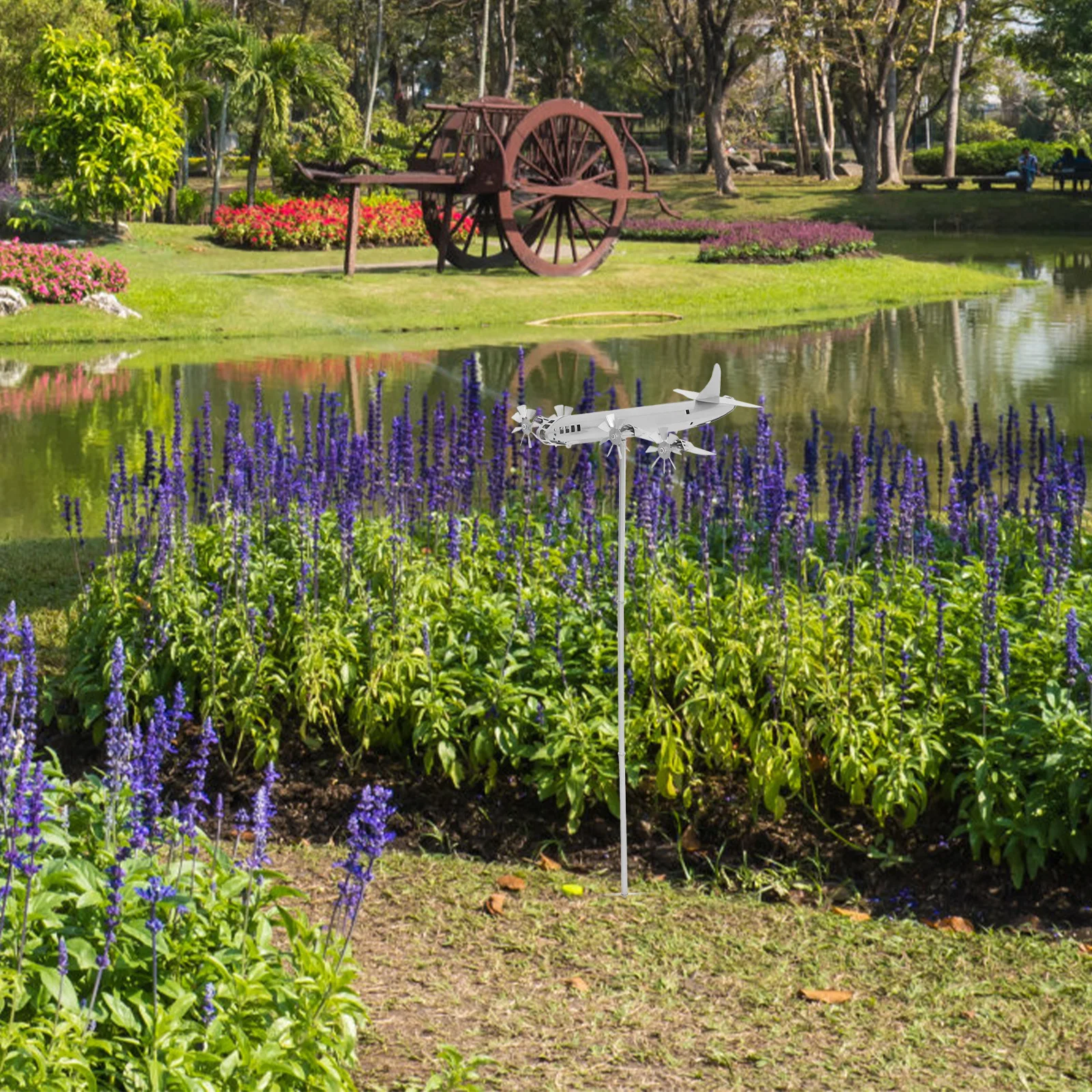 

Plane Garden Stake Decorative Iron Lawn Ornament Ground Inserted Yard Decor Garden Craft Patio Decoration Bonsai Pot Stake