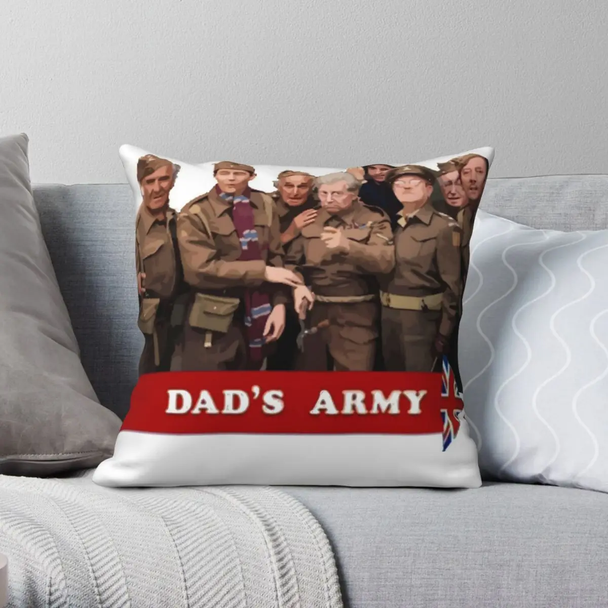 Dad's Army TV Square Pillowcase Polyester Linen Velvet Creative Zip Decor Throw Pillow Case Sofa Seater Cushion Cover 18