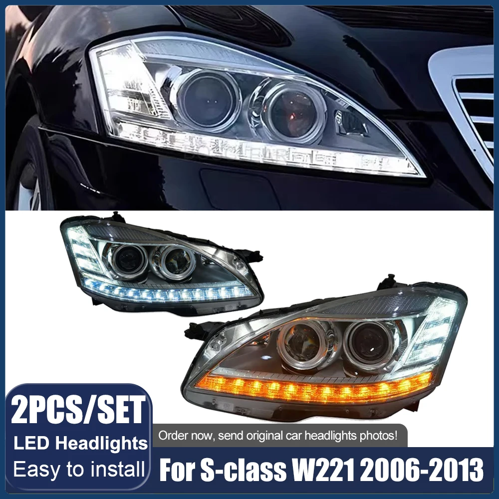 

Светодиодная фара в сборе для Mercedes-Benz S-class W221 2006-2013 S300 S350, передняя лампа, модернизация указателя поворота, автомобильные аксессуары