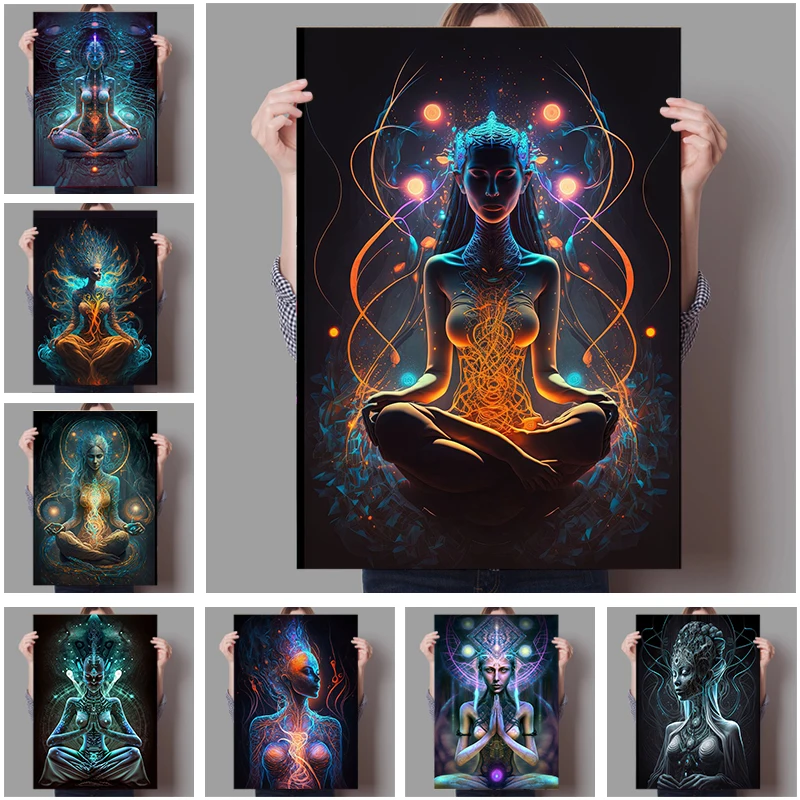 Women From Dmt Realm Graceful Meditation Canvas Painting Posters and Prints Living Room Bedroom Wall Art Home Decor Cuadros