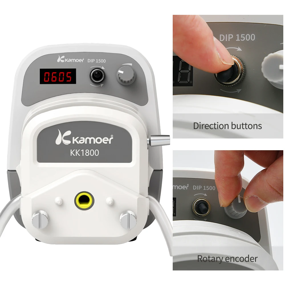 

Интеллектуальный перистальтический насос Kamoer DIP1500 с высокой производительностью, 24В, шаговый двигатель, насос для жидкостей, CW/CCW, управление RS485 0-5/10В для лабораторий