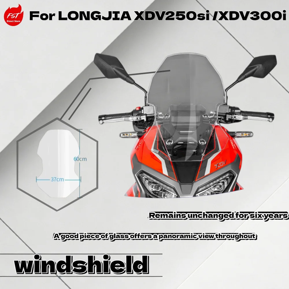 

For LONGJIA XDV250si XDV300i Motorcycle Modified Windshield Front Wind Deflector Chest Protector Imported Windshield
