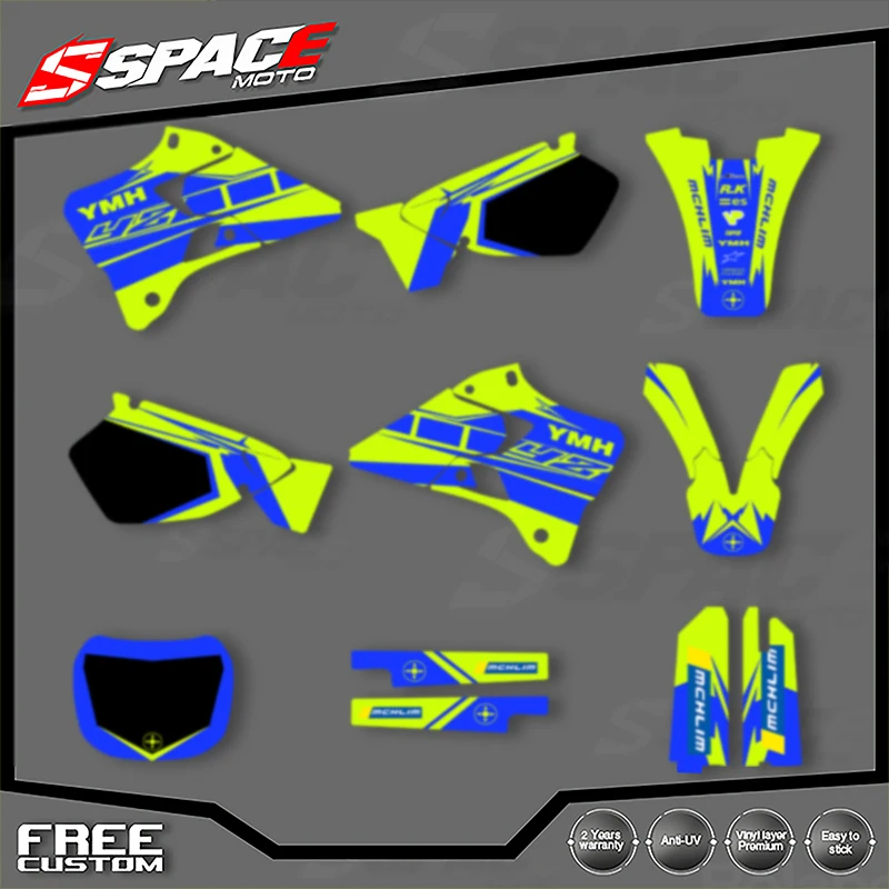 

SPACE Custom Motorcycle Graphics Background Decal for YAMAHA YZ125 250 1996 1997 1998 1999 2000 2001 Stickers Kits 003