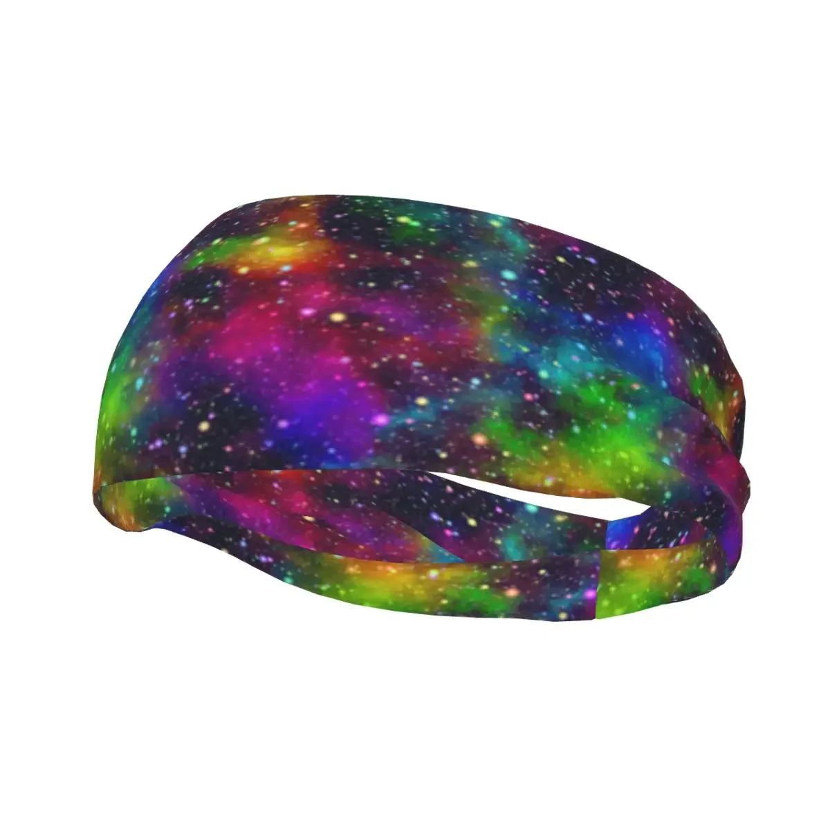 Nebula Night Starry Sky In Rainbow Colors Elastic Hair Band Yoga Headband Fashion Makeup Hair Hoop Headwrap Hair Accessories