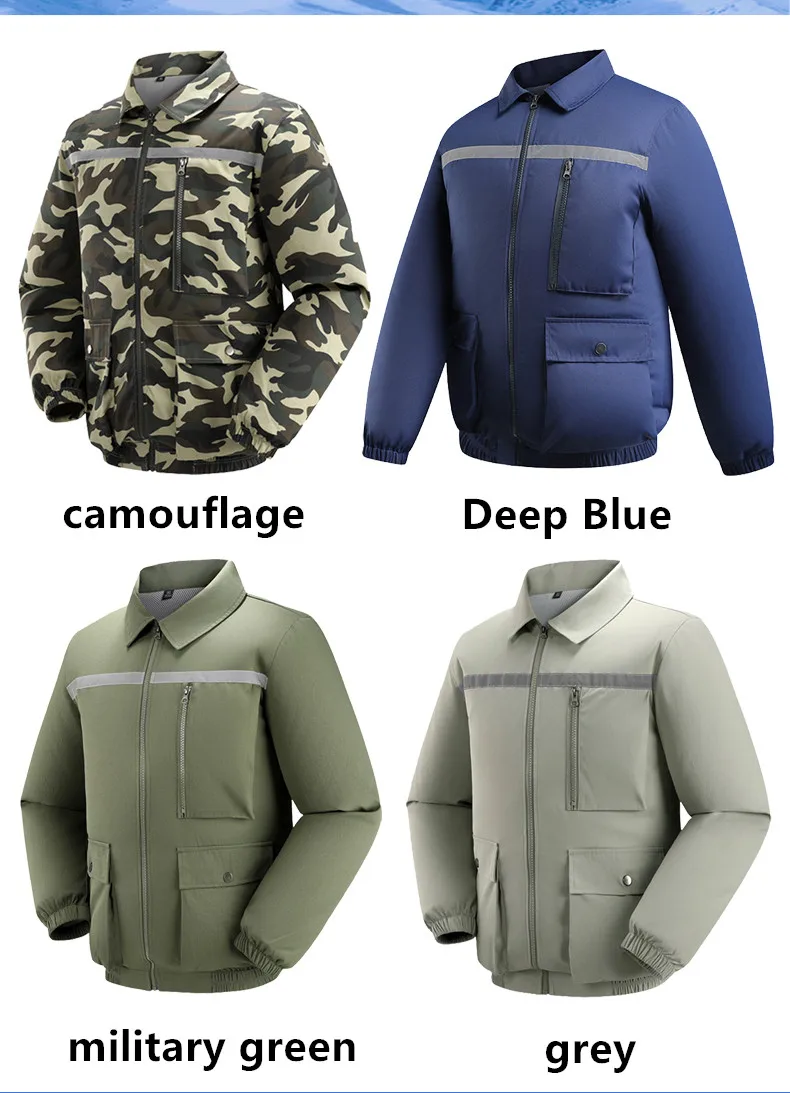 Neue lockere Sommerjacke mit Ventilator zur Schutz vor Hitzeschlag für Herren, kühlende Jacke für Arbeiten auf Baustellen im Freien (ohne Powerbank) – Detail 17