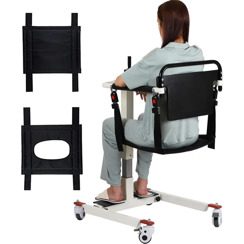 home.Patient Lift Transfer Chair, Patient Lift Wheelchair, Disabled and Elderly Nursing, Height/Width Adjust (Upgraded Backrest)