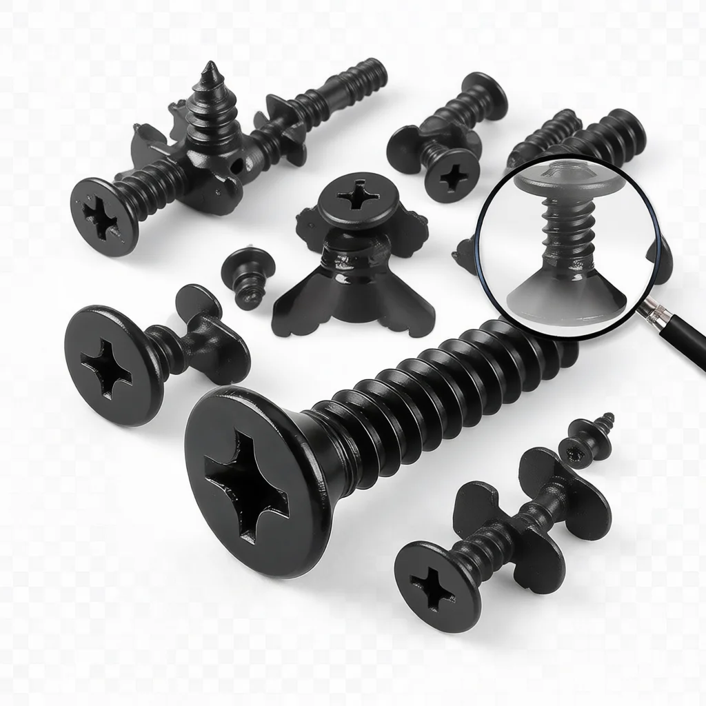 プロ仕様KA皿頭セルフタッピングネジ炭素鋼黒色フラットクロス - Furniture Ka Hardware のレビューと価格