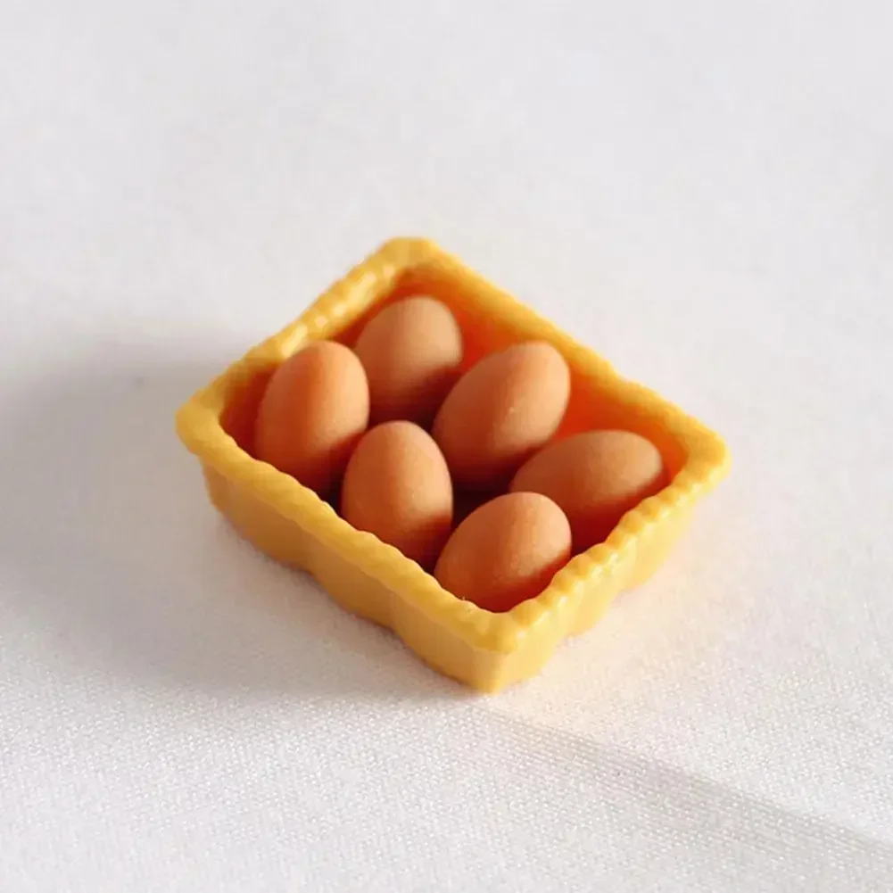 1PCS Miniature Kitchen Food Mini Egg With Egg Trays For Blyth Barbies Doll Toys Miniature Food And Game Model Of Doll House