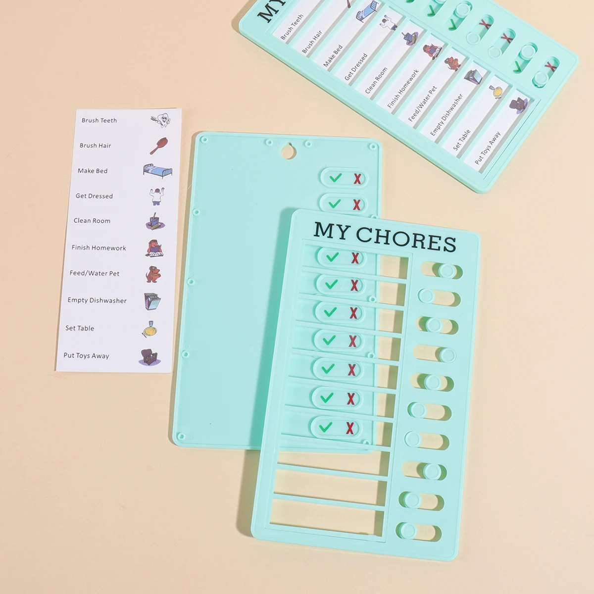 1 قطعة لوحة تسجيل الدخول للتخطيط الذاتي المنزلق الرائع ، تخطيط المهام للأطفال ، تشكيل الهبيت ، لوحة تسجيل قابلة للتركيب على الحائط