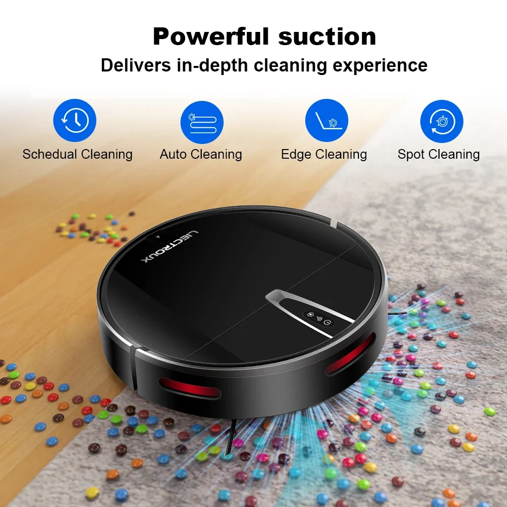 Floor Robot Vacuum Cleaner LIECTROUX V3S PRO  Double Wifi Remote Central Control 4400mah Washing Robot