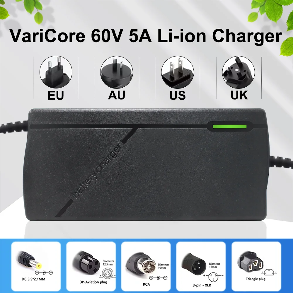 67.2V 5A Li-ion Battery Charger 16S 60V Li-ion Battery Pack intelligent Protection Output Port DC/Aviation/RCA/XLR/Triangle plug