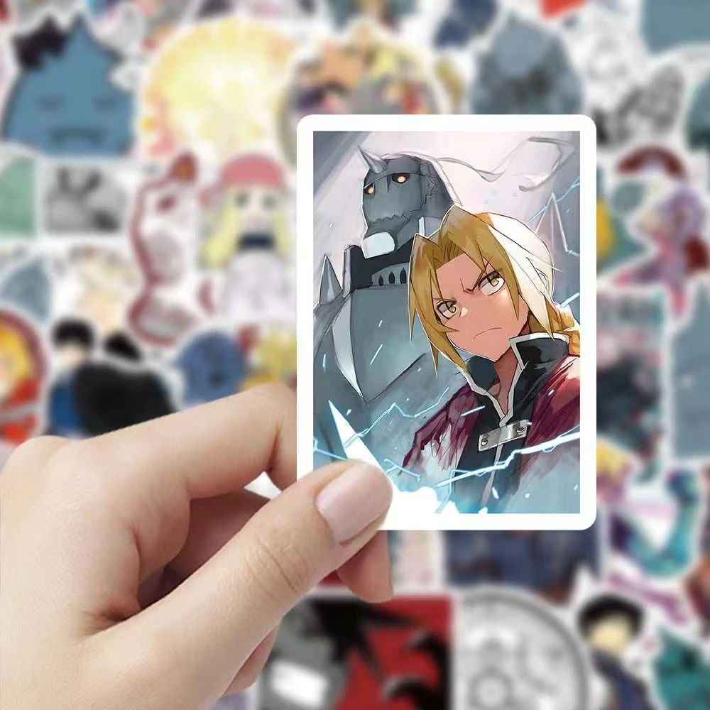 10/30/59/99 Stück Edward Fullmetal Alchemist Aufkleber Elric Alphonse Anime Sticker Skateboard Laptop Handy Winry Rockbell Aufkleber – Detail 4