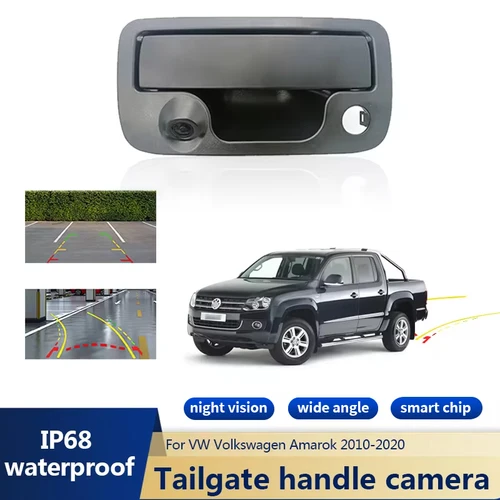 Cámara de marcha atrás con manija de puerta trasera NTSC para VW Volkswagen Amarok 2010-2020, cámara de respaldo impermeable de visión nocturna