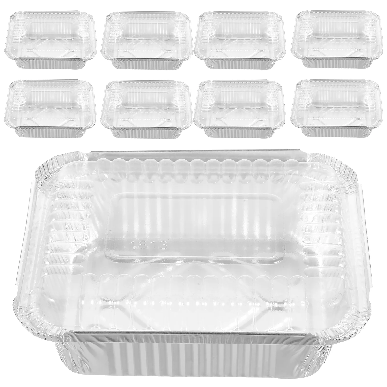 

20 Pcs Tin Box Packing Cake Pan Microwave Foil Pot Plastic Barbecue Pans Cooking with Lids