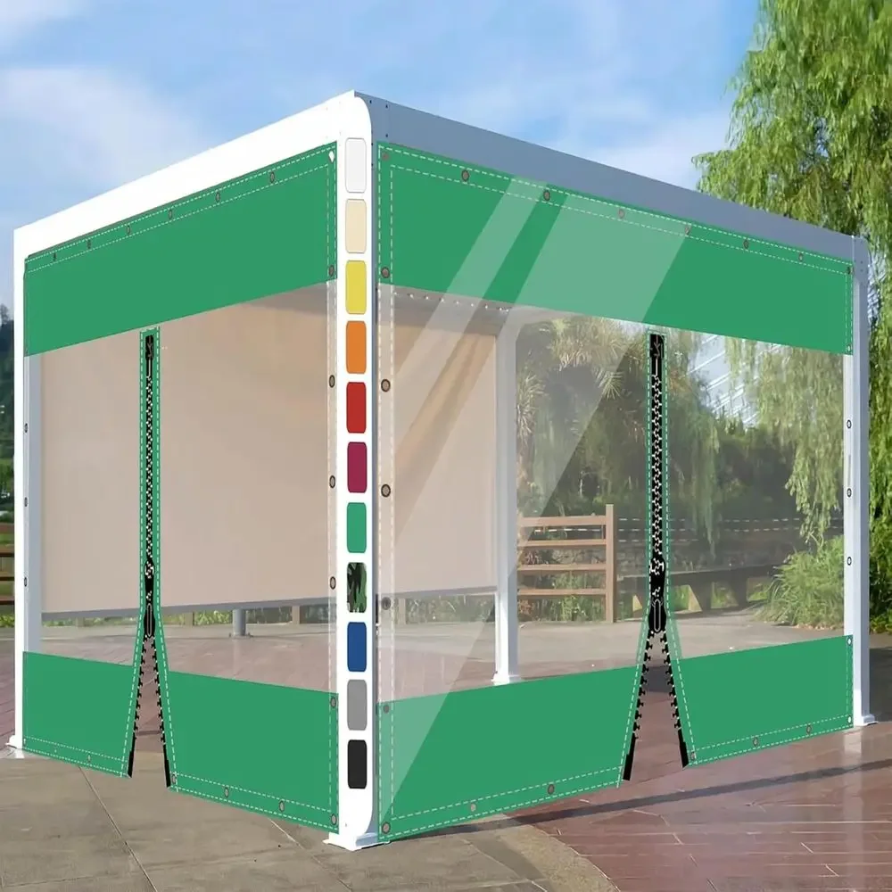 

Утолщенные регулируемые тентовые шторы для зимних уличных пространств