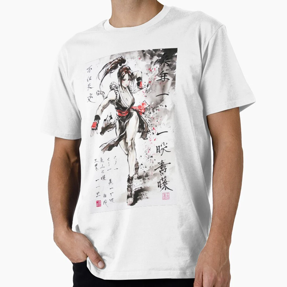 Mai Shiranui Sumi-e Gift t shirt king of fighters Graphic clothes Arcade gaming Anime Fatal fury printed tee All size tops