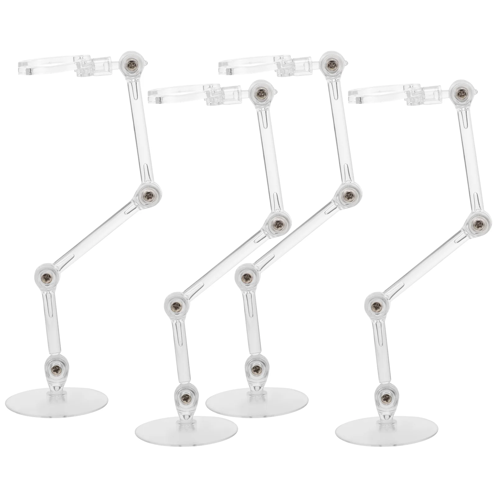 4 Pcs Action Figures Stand Monitor Support Base Cartoon Plastic Adjustable Rack