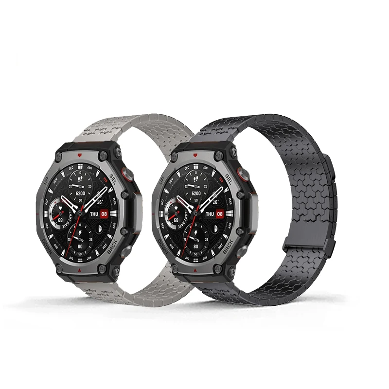 

Luxury Stainless Steel Band For Huami Amazfit T-Rex 3 2 1 Magnetic Buckle correa Band For T-Rex 3Pro 48mm T-Rex pro Accessories