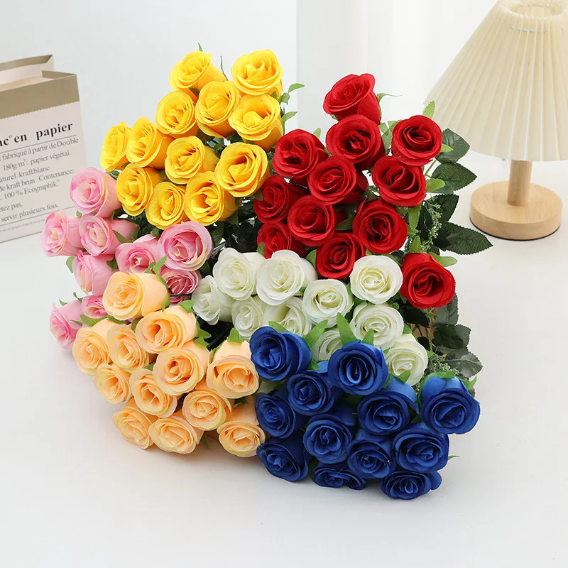 37CM Artificial Roses with 12 Heads Bride Holding Flowers Home Decoration Wedding Hall Road Guidance Decoration