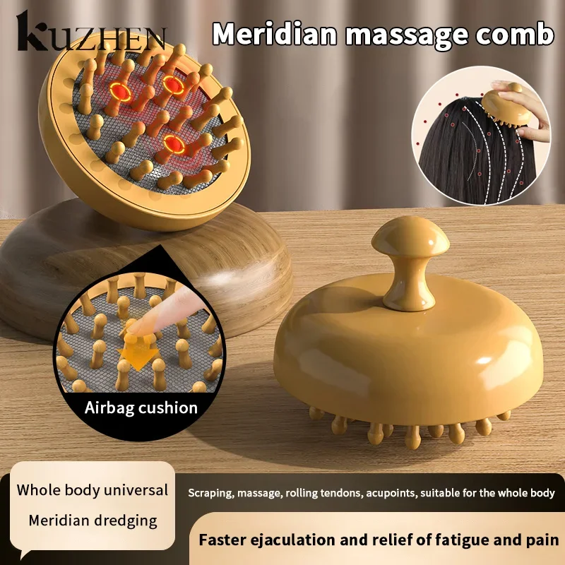 Multi-Functional PP+Wood Therapy Massage Comb Scalp Head Massager Natural Wood Circular Tooth Guasha Scraping Body Massager