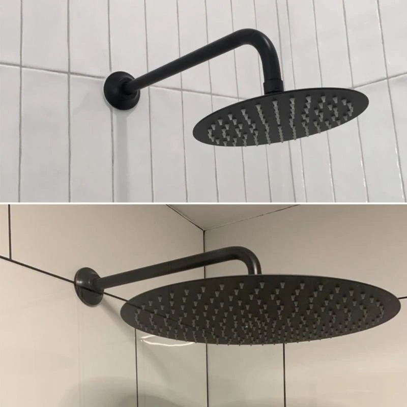 

Sturdy Stainless Steel Wall Mounted Shower Arm in Matte Black Designs for Fixed and Handheld Head Easy Installion D2RD