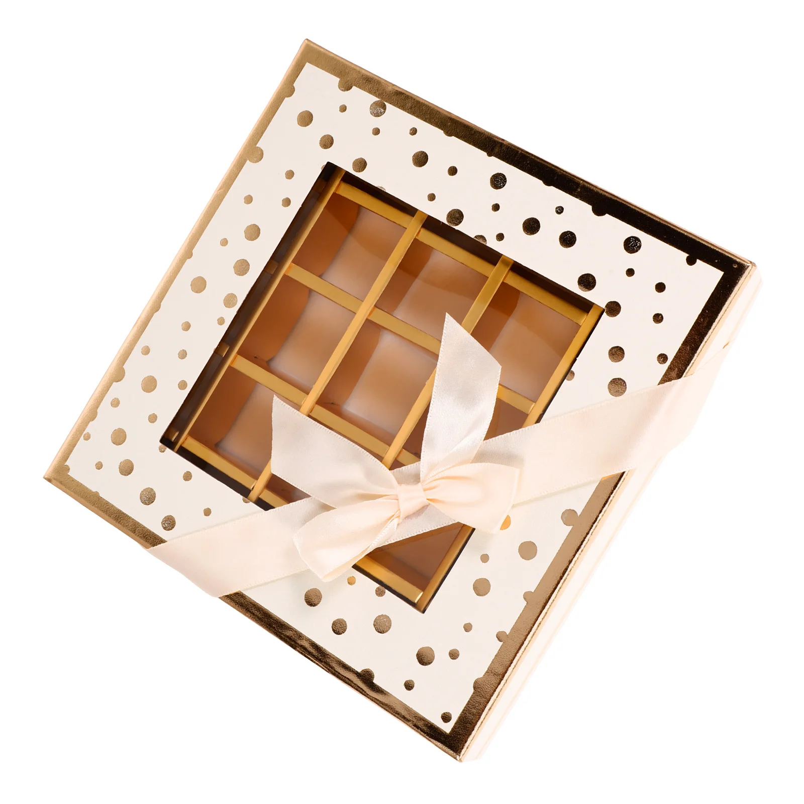 

25 Grids Chocolate Box Large Capacity Elegant Craft with Ribbon Bow for Wedding Birthday Valentine Party Gift Packaging