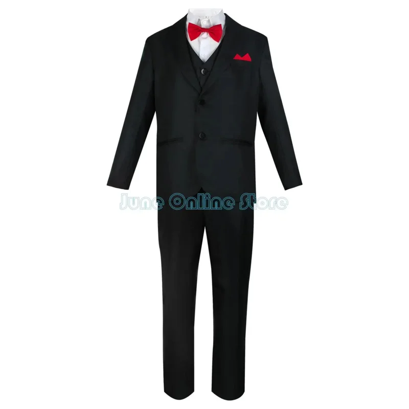 

qq 123Jigsaw Killer Cosplay Anime Saw 10 Costume Uniform Men Suit Coat Vest Pants Set Halloween Party Mask Outfit for Man