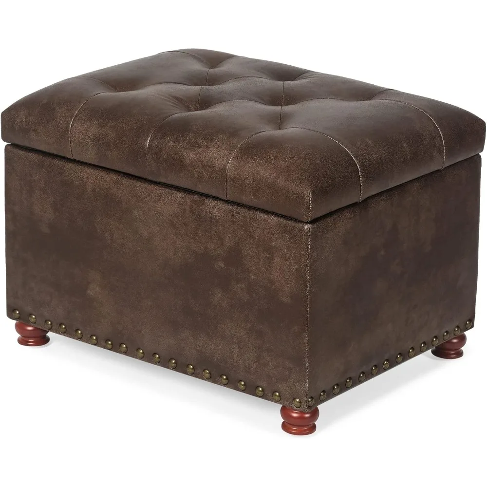 Leather Storage Ottoman, 24