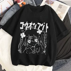 Camisetas de gran tamaño para mujer, camiseta de manga corta con estampado de leche dulce, camiseta de Anime para niña dulce y picante, camiseta de manga corta Harajuku