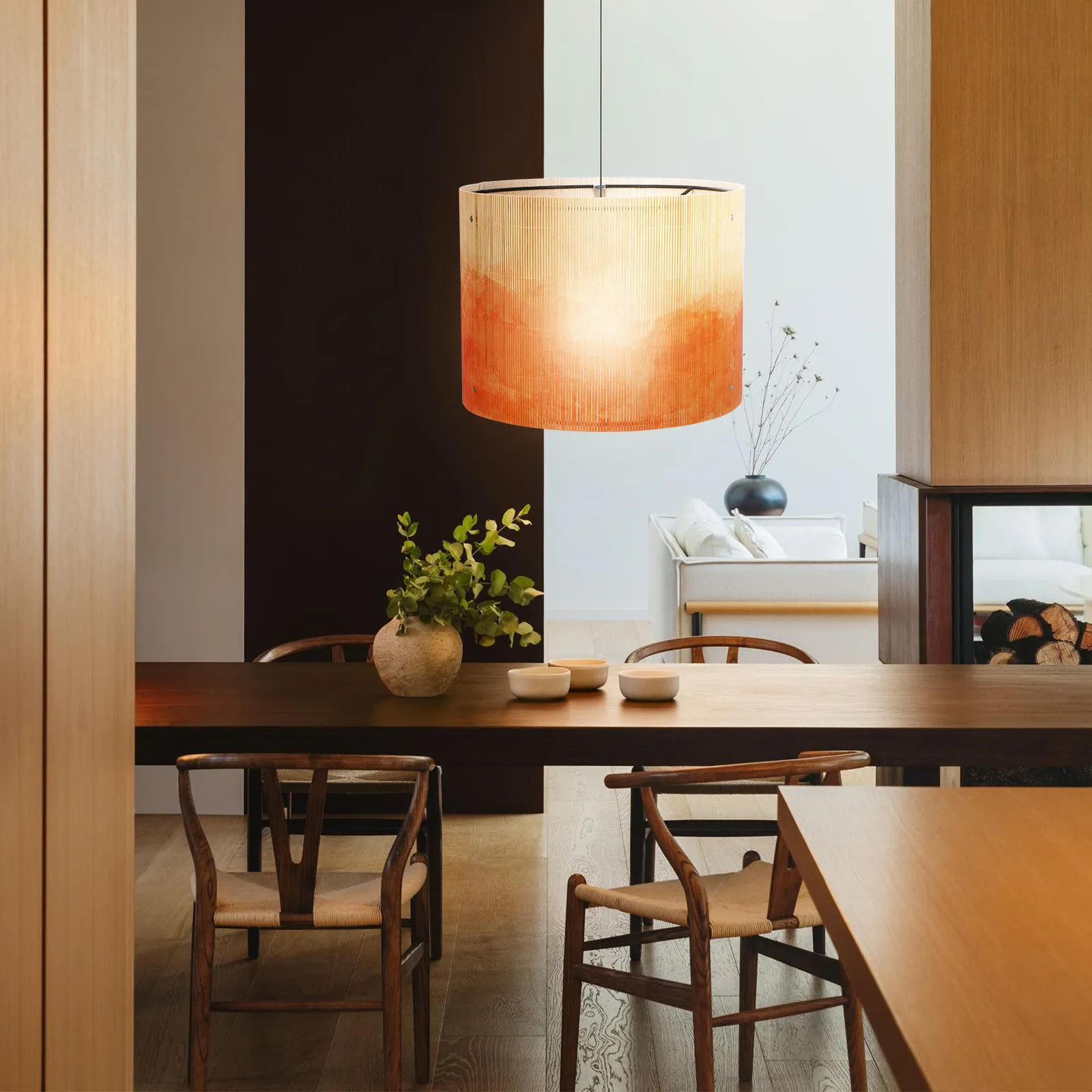 

Sturdy Bamboo Lamp Shade for Pendant Light Fixture Smooth Lightweight Easy Install Decorative Ceiling Lamp Cover Home Office