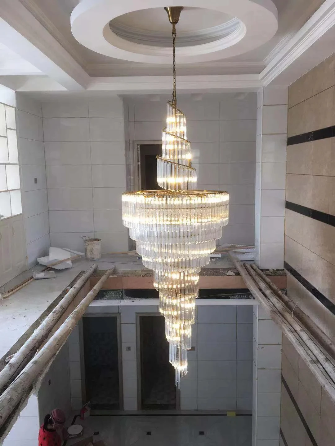 

Modern Crystal Chandelier Chrome Gold Ceiling Pendent Lamp For Living Room Lobby Hotel Lobby Home Decorations Lustres Droplight